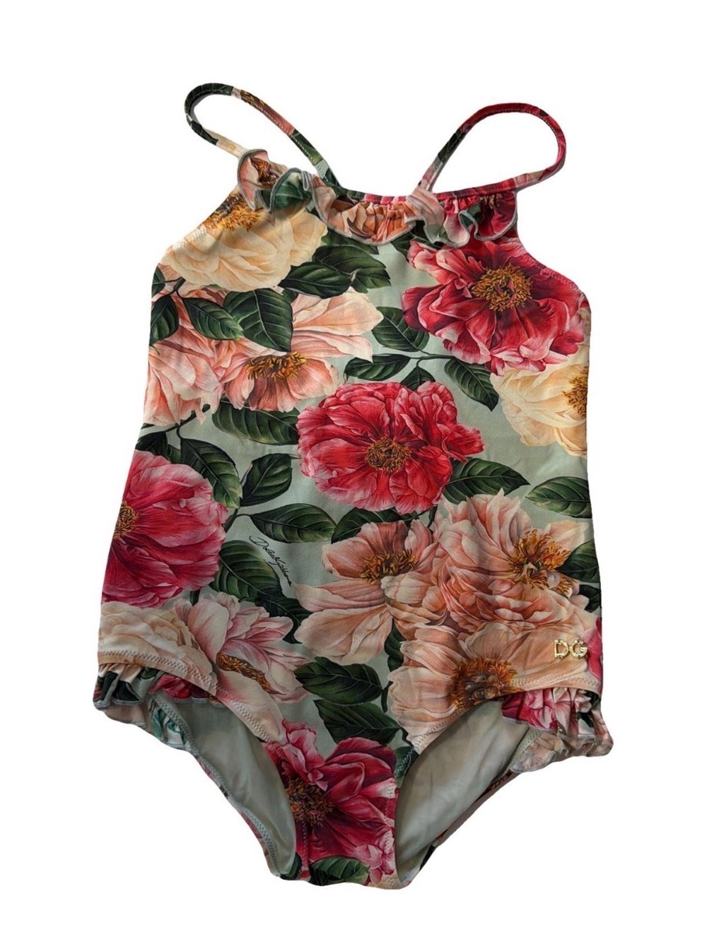 Dolce & Gabbana Girls Floral One-Piece Swimsuit - Multi